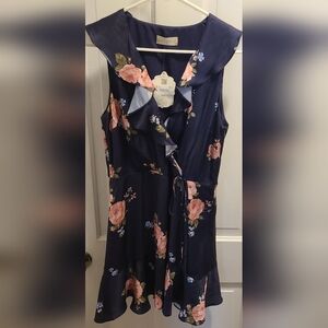 Altar'd State Navy BlueDress With Floral Design NWT